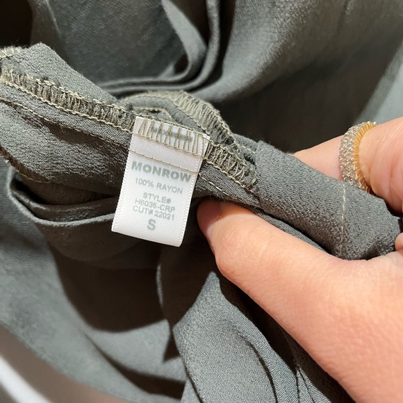 MONROW Crepe Long Sleeve Jumpsuit in Camo - Picture 6 of 10